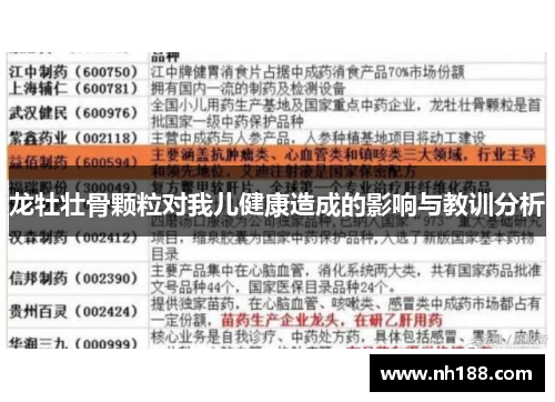 龙牡壮骨颗粒对我儿健康造成的影响与教训分析